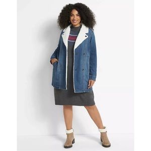 Lane Bryant Denim Sherpa Jacket